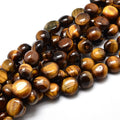 Natural Tiger Eye Nuggets Beads Strands, Tumbled Stone, 4~8x6~9x5~7mm, Hole: 1mm, about 15.3 inch
