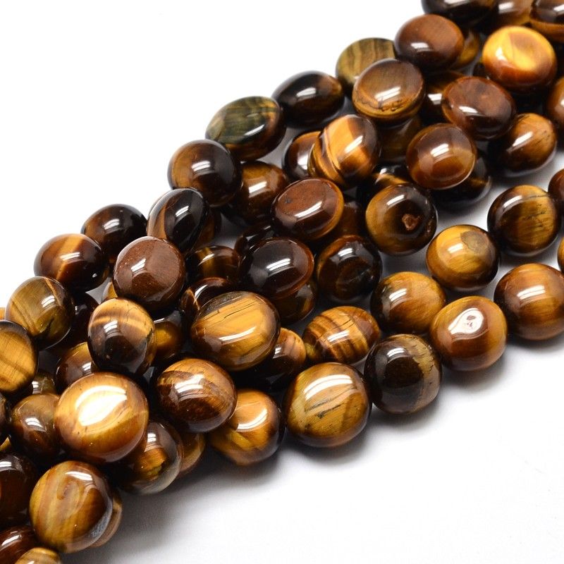 Natural Tiger Eye Nuggets Beads Strands, Tumbled Stone, 4~8x6~9x5~7mm, Hole: 1mm, about 15.3 inch