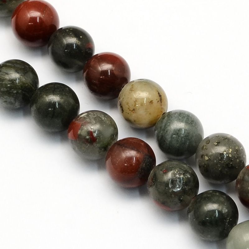 Natural African Bloodstone Beads Strand