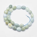 Natural Aquamarine Beads Strands, Oval, 14.5~20x12~13mm, Hole: 1mm, about 26pcs/strand, 15.3 inch(39cm)