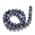Gemstone Beads, Natural Blue Spot Jasper, Round, Cornflower Blue, 14.8~15 inch