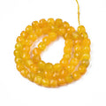 Natural Agate Beads Strands, Faceted, Dyed, Faceted, Cube, Goldenrod, 5x5.5x5.5mm, Hole: 1mm, about 61~62pcs/strand, 12.20 inch~12.40 inch(31~31.5cm)