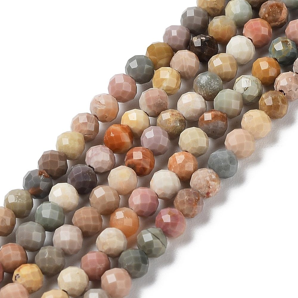 Natural Agate Beads Strands, Faceted, Round, 3mm, Hole: 0.6mm, about 134pcs/strand, 38cm