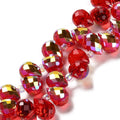 Electroplate Glass Beads Strands, Teardrop, 10~11x8mm, Hole: 1mm, about 93pcs/strand, 62cm