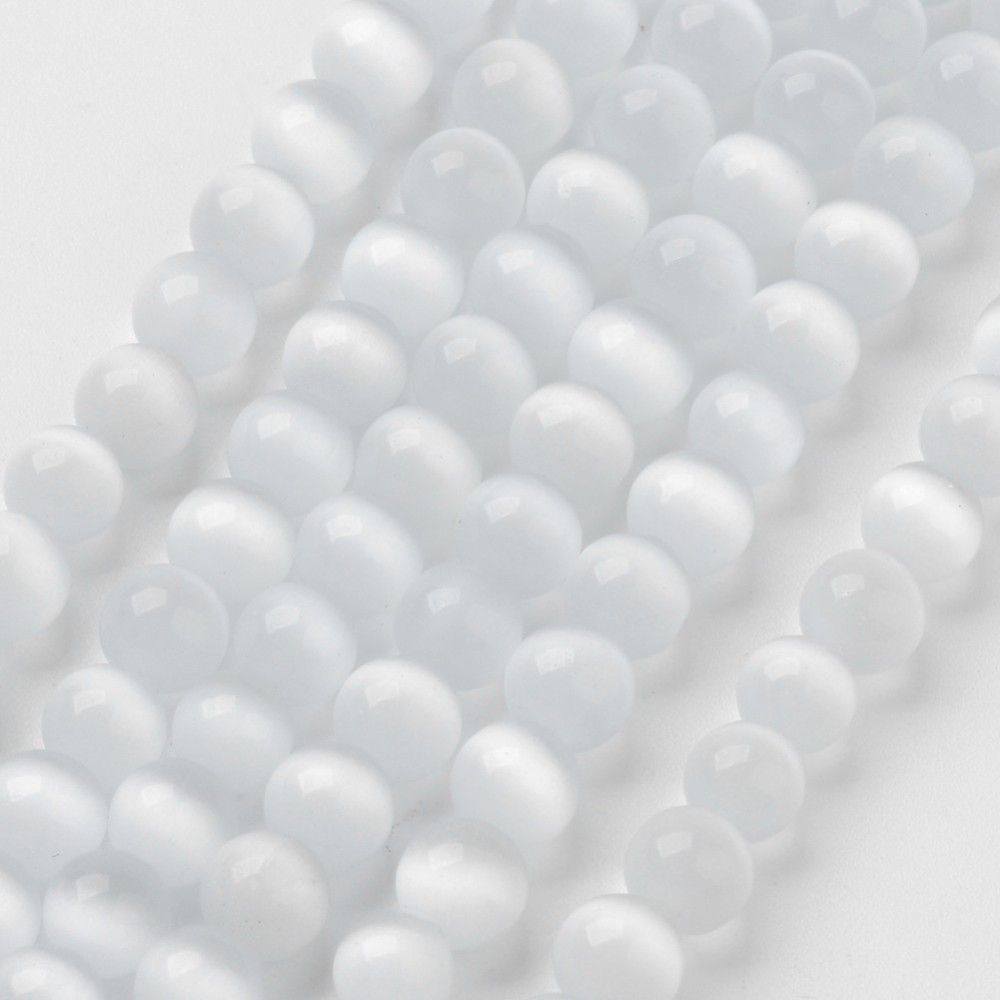 Cat Eye Beads, Round, 8mm, Hole: 1mm, about 14~14.5 inch/strand, about 48~50pcs/strand