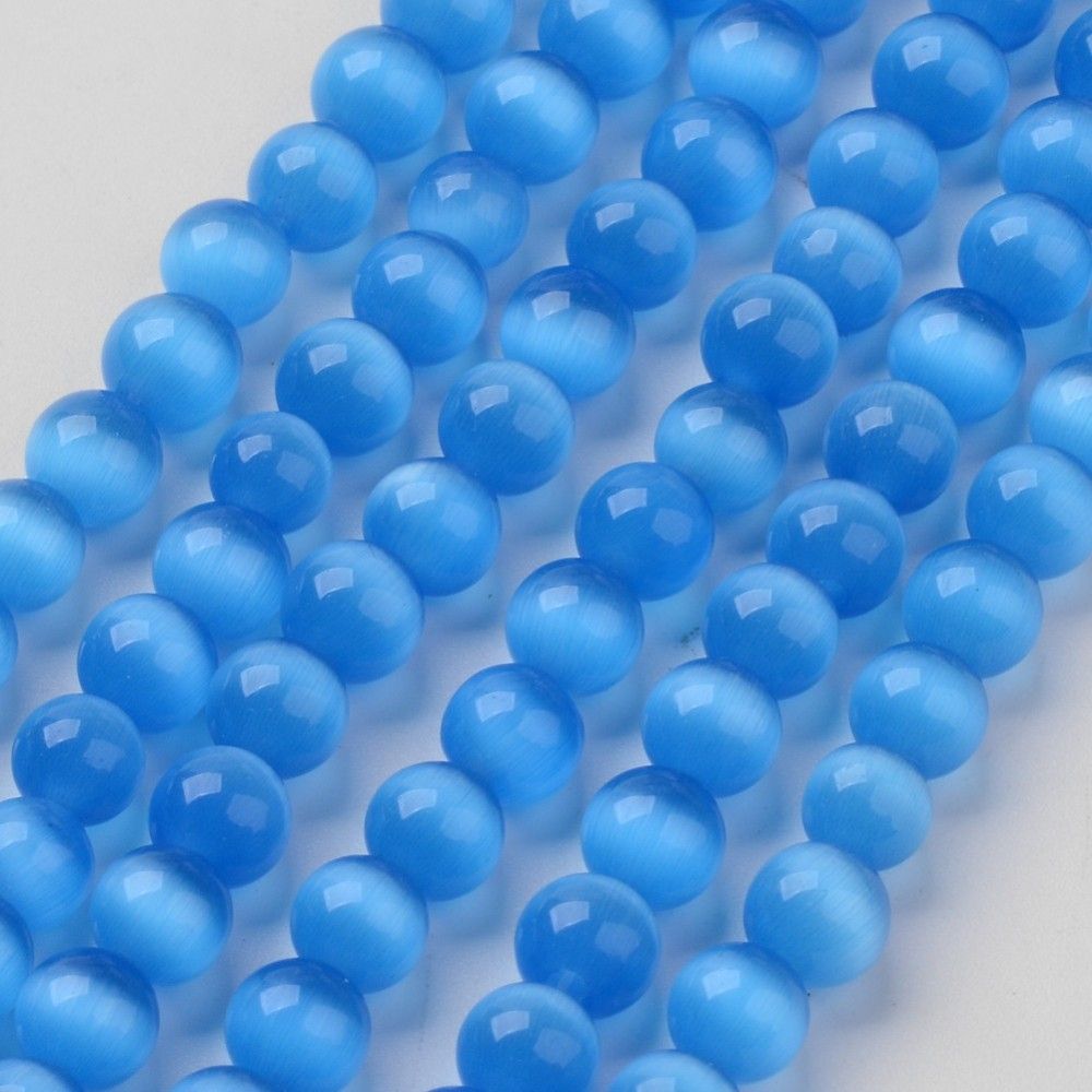 Cat Eye Beads, Round, 8mm, Hole: 1mm, about 14~14.5 inch/strand, about 48~50pcs/strand
