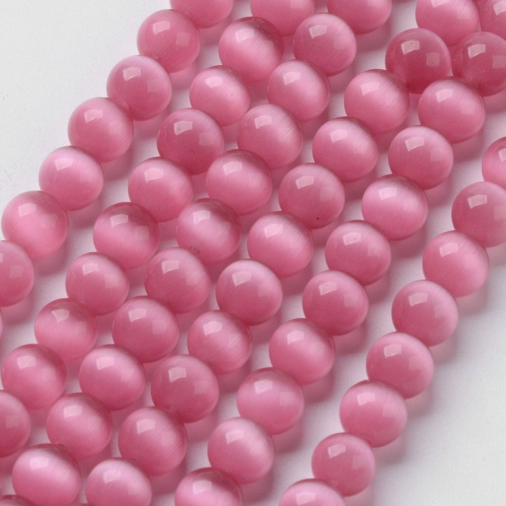 Cat Eye Beads, Round, 8mm, Hole: 1mm, about 14~14.5 inch/strand, about 48~50pcs/strand
