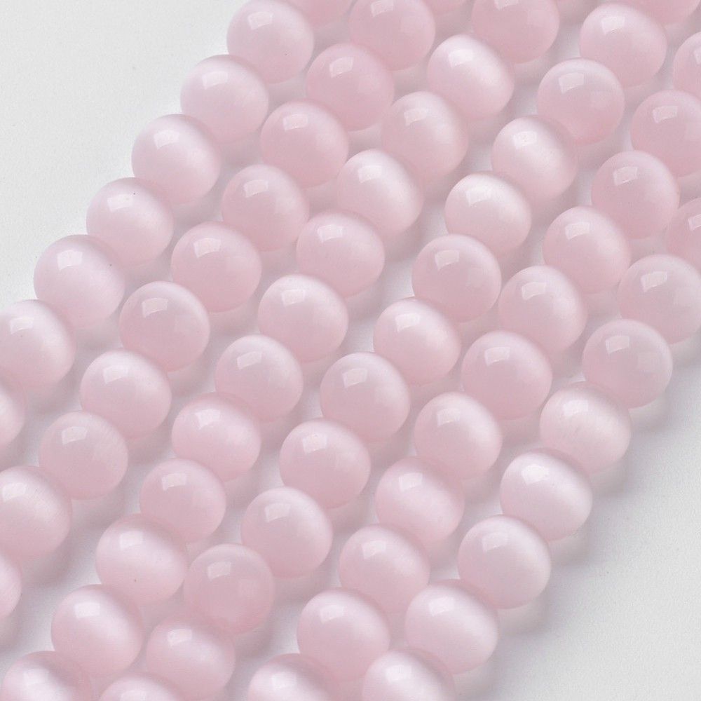 Cat Eye Beads, Round, 6mm, Hole: 1mm, about 66~68pcs/strand, 14.5~15.3 inch