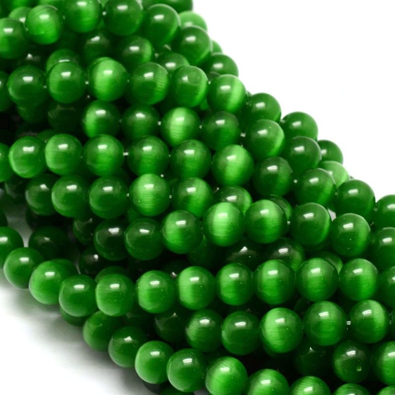 Cat Eye Beads Strands, Round, Mixed Color, 10mm, Hole: 1.5mm, about 40pcs/strand, 15.5 inch
