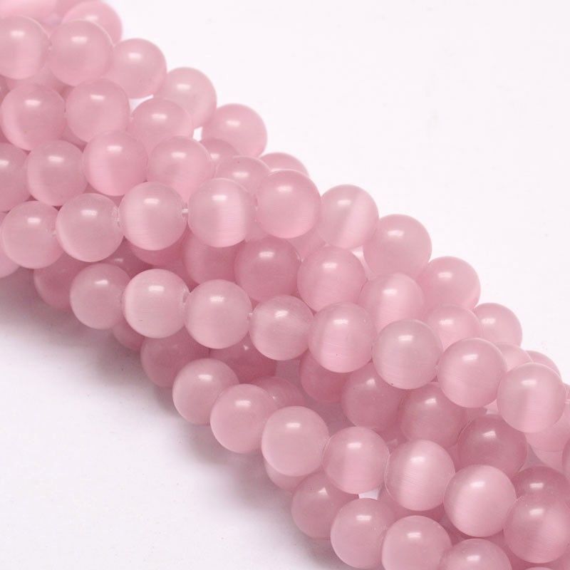 Cat Eye Beads Strands, Round, Mixed Color, 10mm, Hole: 1.5mm, about 40pcs/strand, 15.5 inch