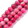Natural Regalite/Imperial Jasper/Sea Sediment Jasper Beads Strands, Round Impression Jasper, 10mm, Hole: 1.2mm, about 19pcs/strand, 7.48''(19cm)