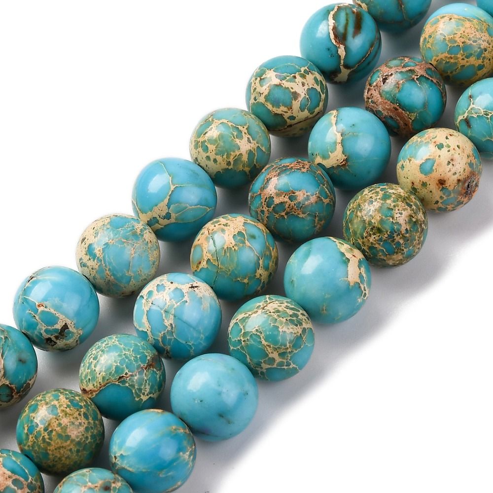Natural Regalite/Imperial Jasper/Sea Sediment Jasper Beads Strands, Round Impression Jasper, 10mm, Hole: 1.2mm, about 19pcs/strand, 7.48''(19cm)