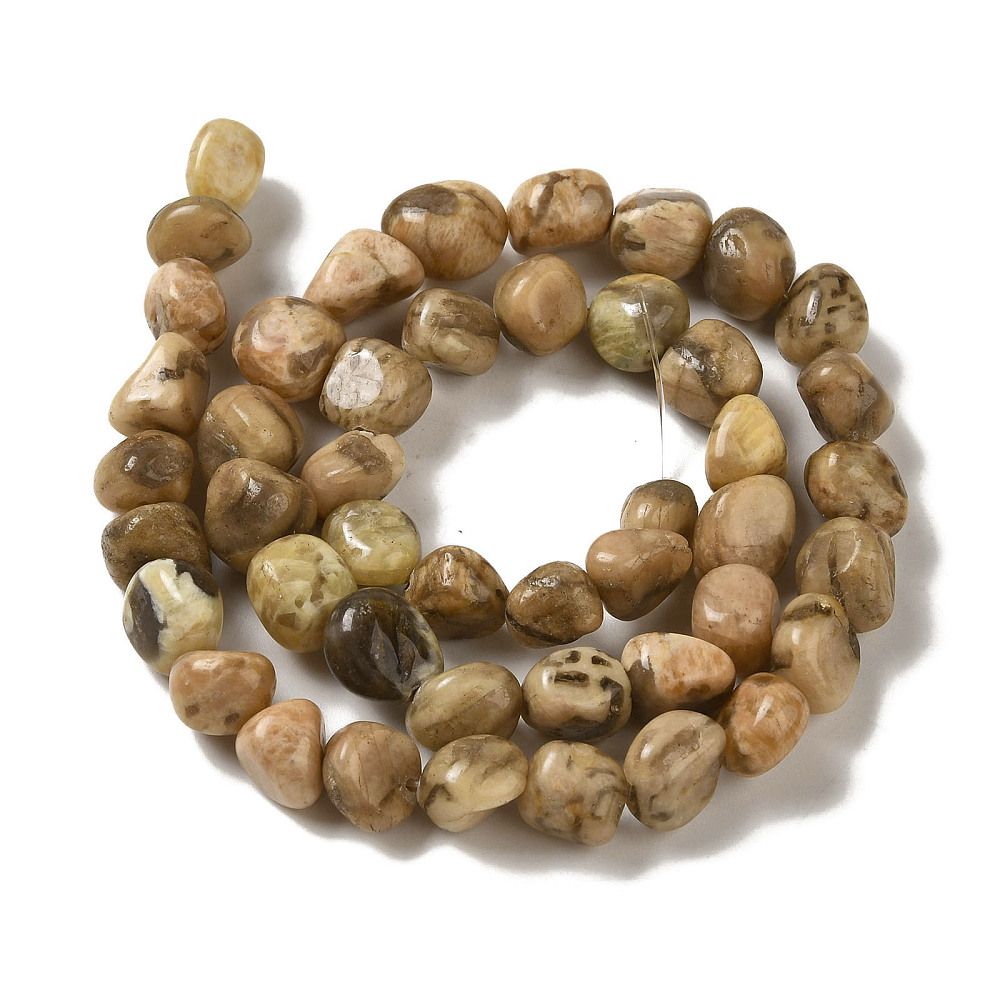 Natural Flower Amazonite Beads Strands, Nuggets, Tumbled Stone, 7~15x6~10x5.5~8mm, Hole: 1mm, about 47~49pcs/strand, 15.55~15.94 inch(39.5~40.5cm)