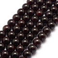 Natural Garnet Bead Strands, Round, 10mm, Hole: 1mm, about 41pcs/strand, 39cm