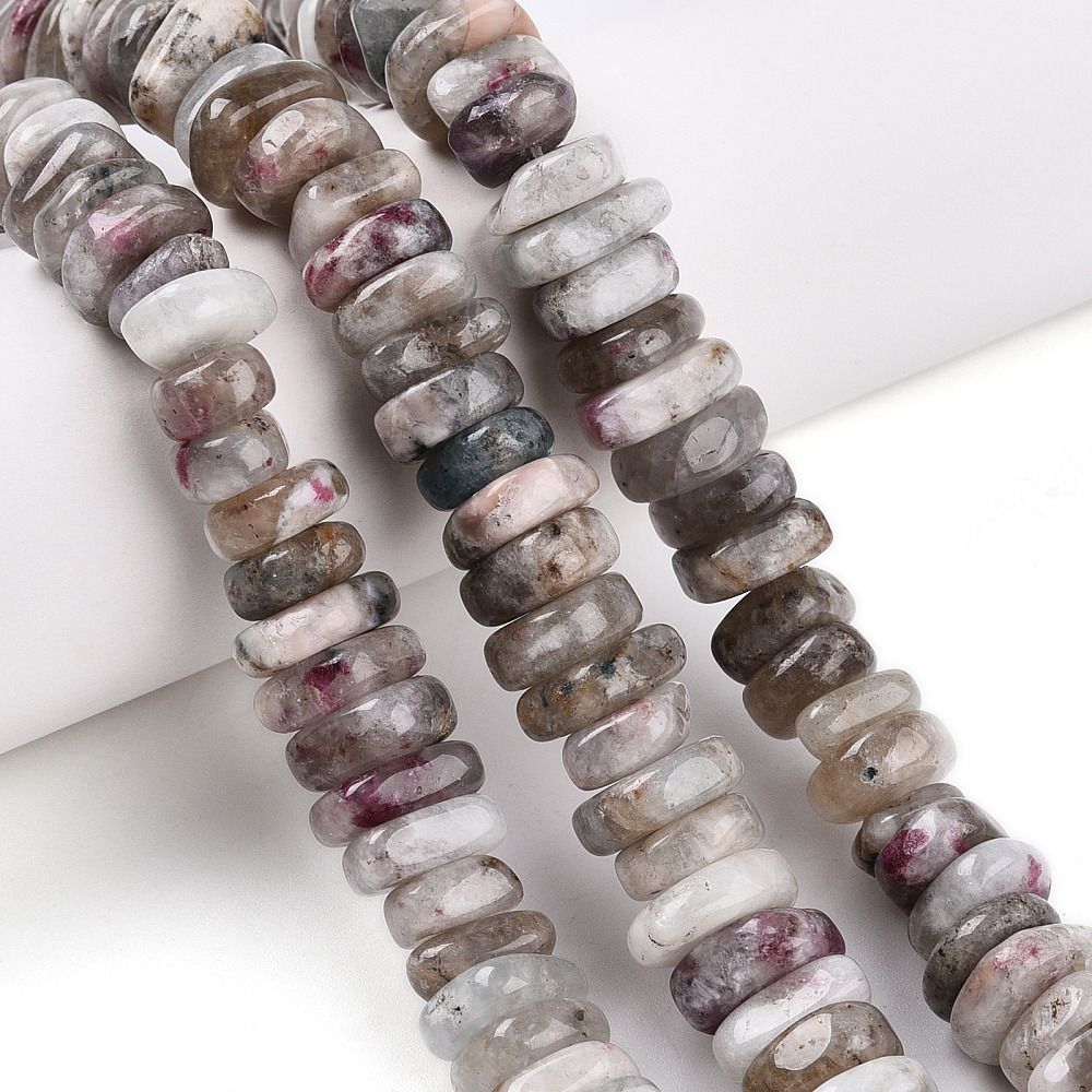 Natural Plum Blossom Tourmaline Beads Strands, Nuggets, 9~13.5x8~12x3~6.5mm, Hole: 1.2mm, about 86~91pcs/strand, 14.96~15.55''(38~39.5cm)