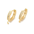 2pcs/Brass Huggie Hoop Earring Findings/15x2.5x13.5mm