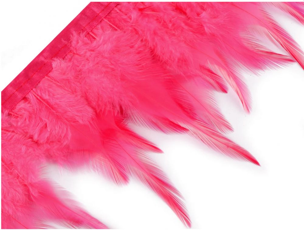 Trimming braid - rooster feathers 7-12 cm/1m