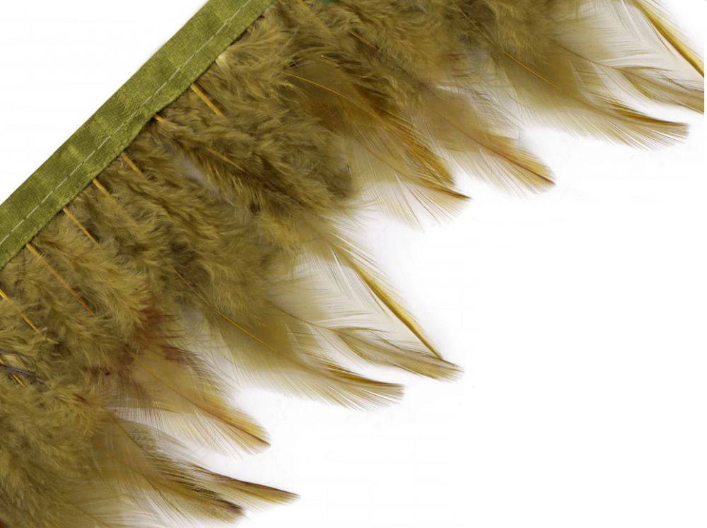 Trimming braid - rooster feathers 7-12 cm/1m