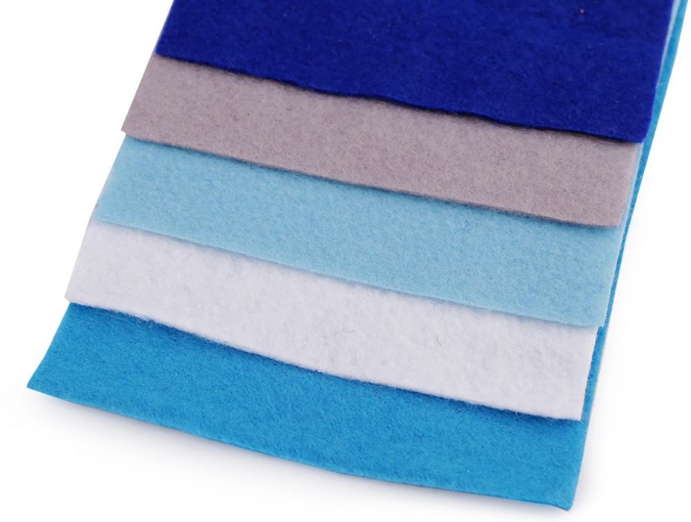 Colorful set of decorative felts / soft felts 10x45 cm