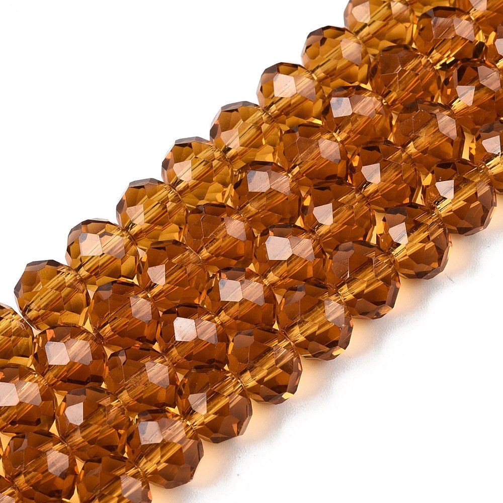 Glass Beads Strands, Faceted, Rondelle, 8x6mm, Hole: 1mm, about 60~62pcs/strand, 39~40cm