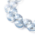 Electroplate Triangle Glass Beads Strands, Faceted, Pear Lurster Plated, 9x10x5mm, Hole: 1mm, about 100pcs/strand, 23.62''(60cm)