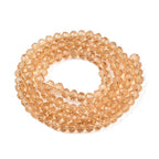 Glass Beads Strands, Faceted, Rondelle, 3.5~3.8x3mm, Hole: 0.4mm, about 105~110pcs/strand, 29~31cm