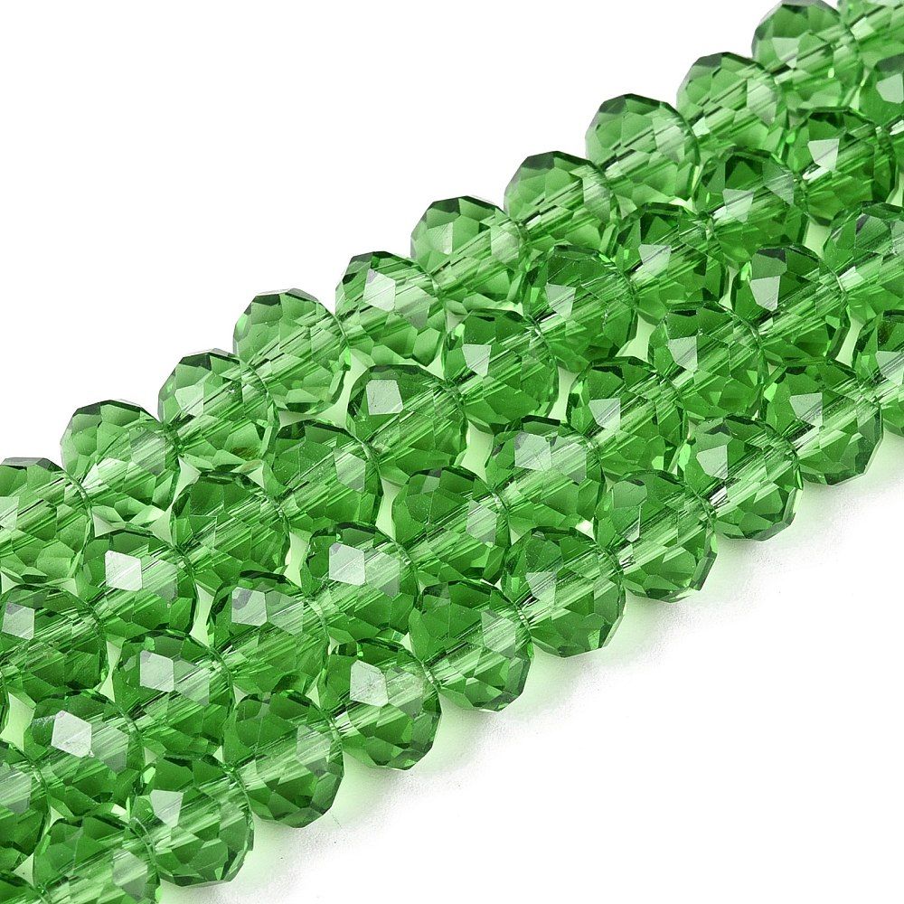 Glass Beads Strands, Faceted, Rondelle, 8x6mm, Hole: 1mm, about 60~62pcs/strand, 39~40cm