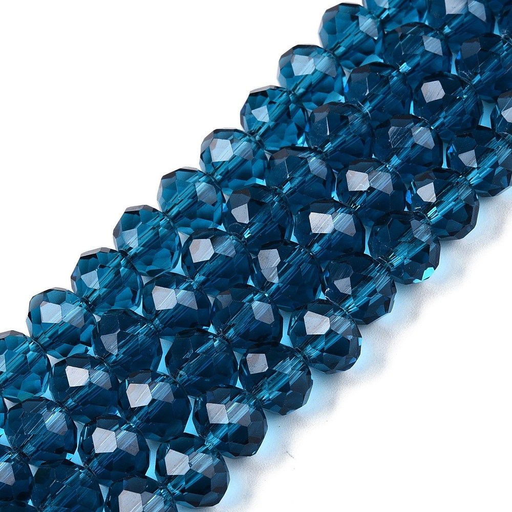 Glass Beads Strands, Faceted, Rondelle, 8x6mm, Hole: 1mm, about 60~62pcs/strand, 39~40cm