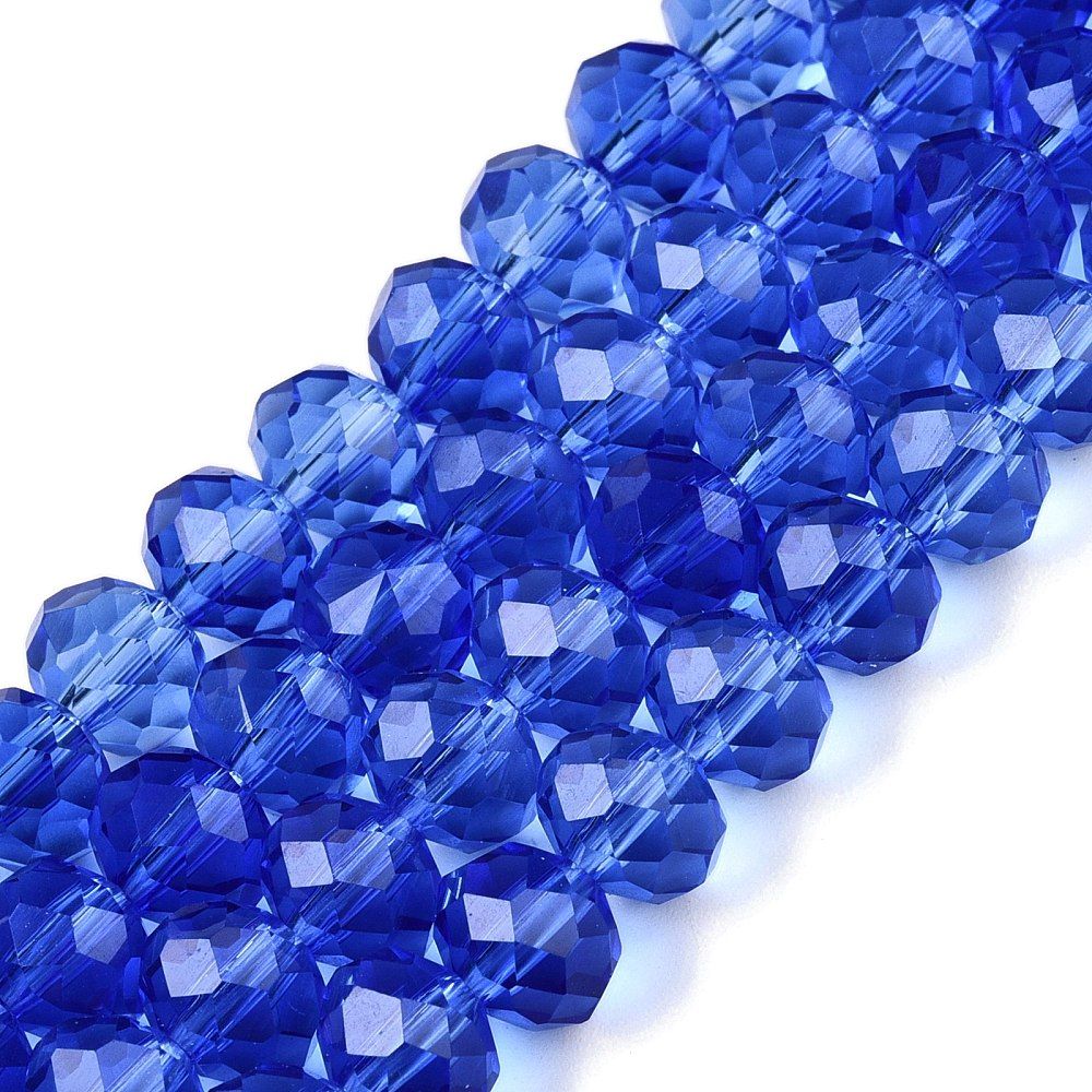 Glass Beads Strands, Faceted, Rondelle, 8x6mm, Hole: 1mm, about 60~62pcs/strand, 39~40cm