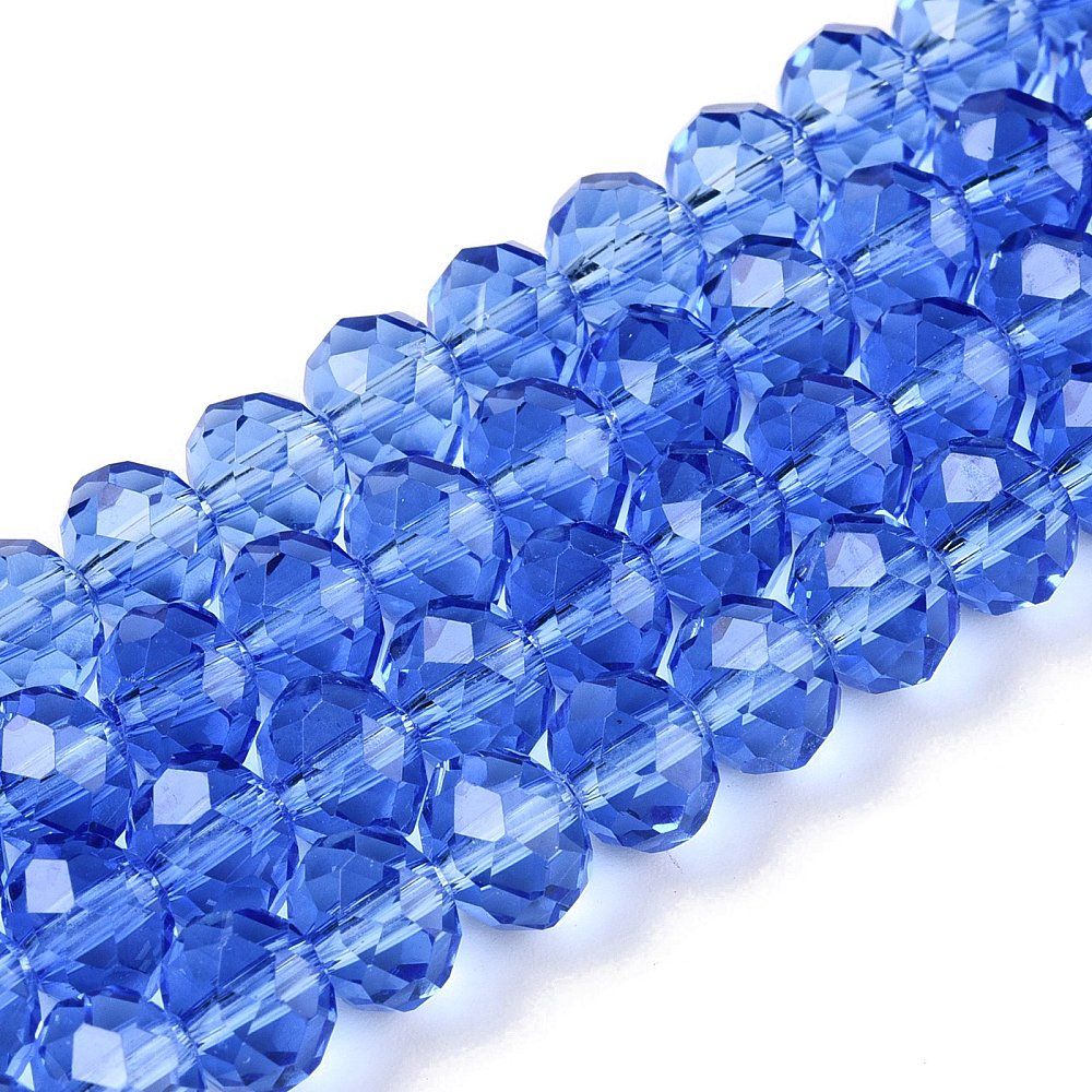 Glass Beads Strands, Faceted, Rondelle, 8x6mm, Hole: 1mm, about 60~62pcs/strand, 39~40cm