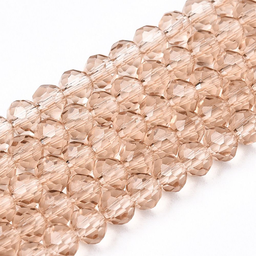 Glass Beads Strands, Faceted, Rondelle, 8x6mm, Hole: 1mm, about 60~62pcs/strand, 39~40cm