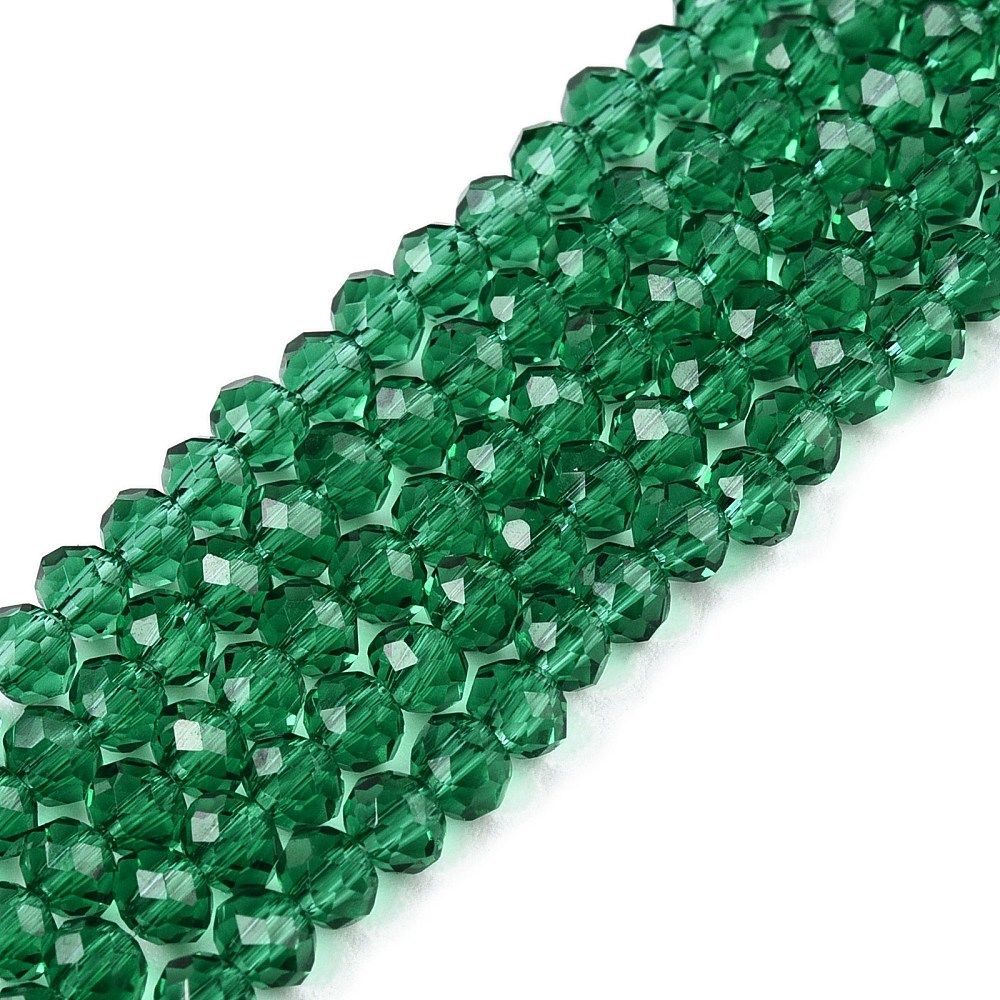 Glass Beads Strands, Faceted, Rondelle, 8x6mm, Hole: 1mm, about 60~62pcs/strand, 39~40cm