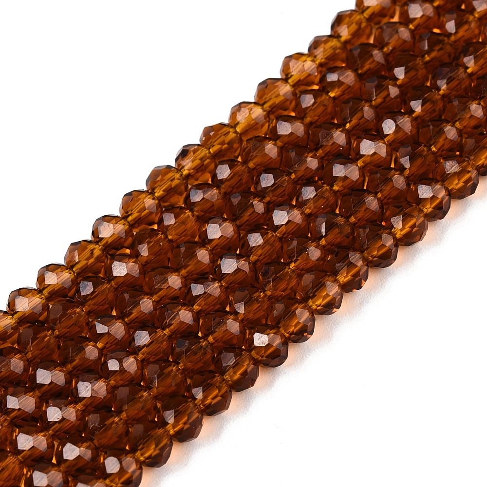 Glass Beads Strands, Faceted, Rondelle, 3.5~3.8x3mm, Hole: 0.4mm, about 105~110pcs/strand, 29~31cm