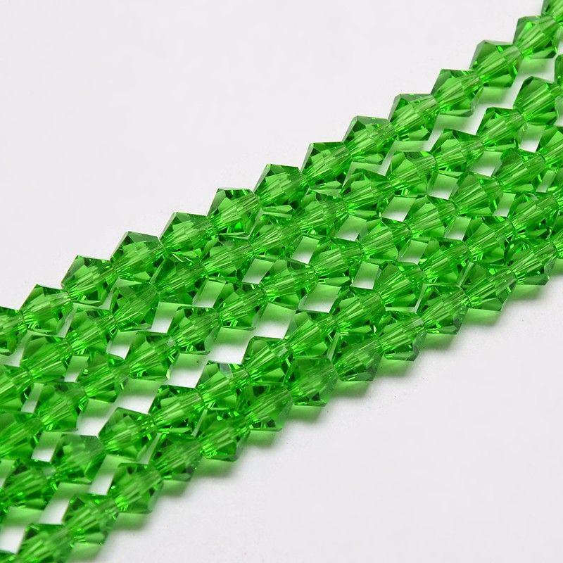 Transparent Glass Beads Strands, Faceted, Bicone, 6x6mm, Hole: 1mm, about 45~47pcs/strand, 9.65~9.84 inch(24.5~25cm)