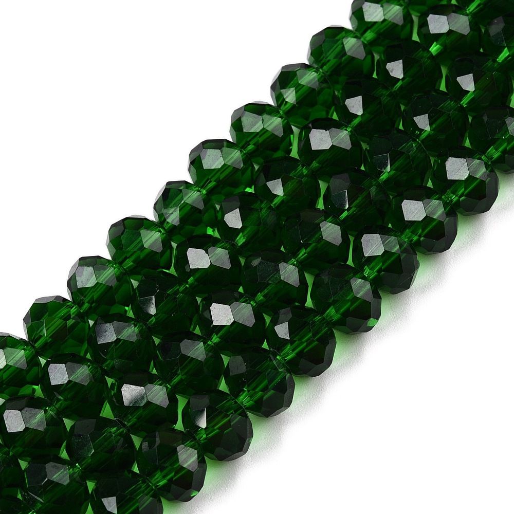 Glass Beads Strands, Faceted, Rondelle, 8x6mm, Hole: 1mm, about 60~62pcs/strand, 39~40cm