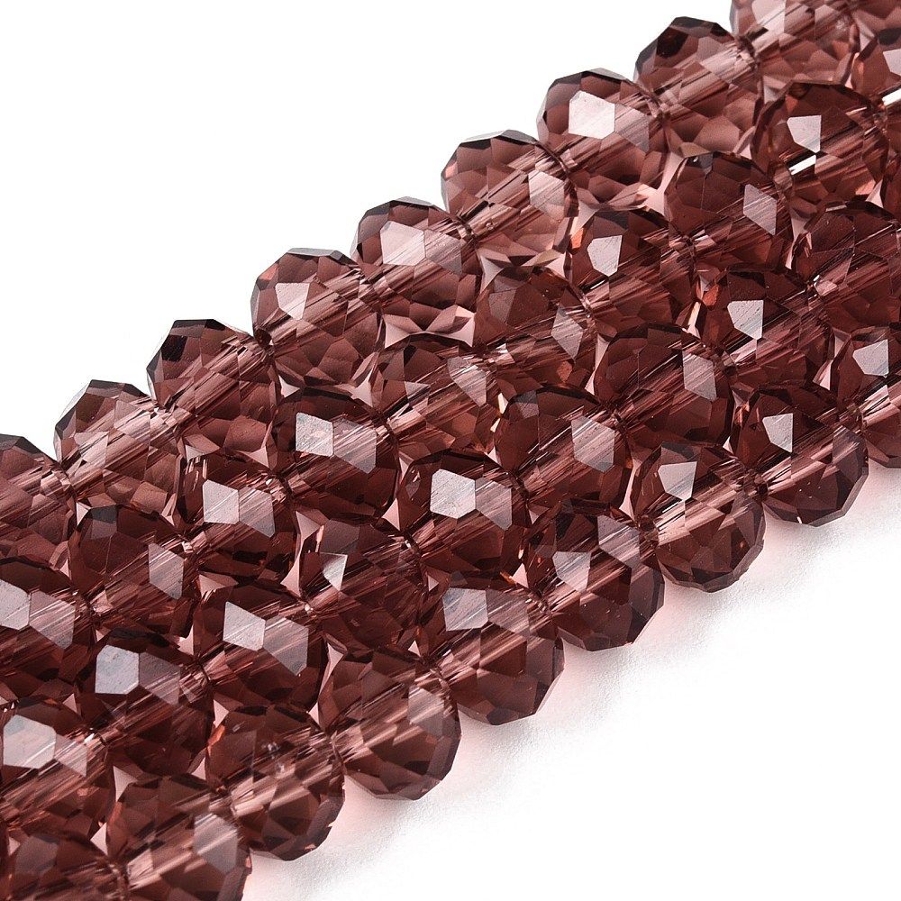 Glass Beads Strands, Faceted, Rondelle, 8x6mm, Hole: 1mm, about 60~62pcs/strand, 39~40cm