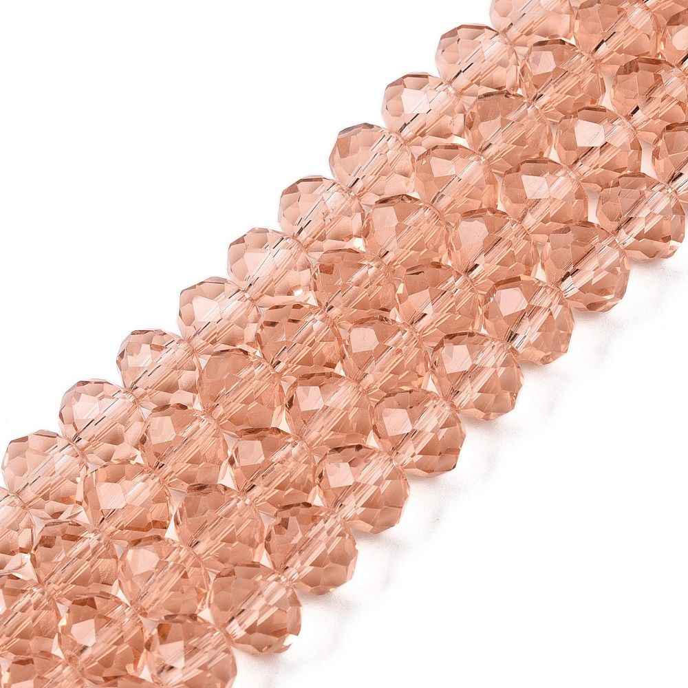 Glass Beads Strands, Faceted, Rondelle, 8x6mm, Hole: 1mm, about 60~62pcs/strand, 39~40cm