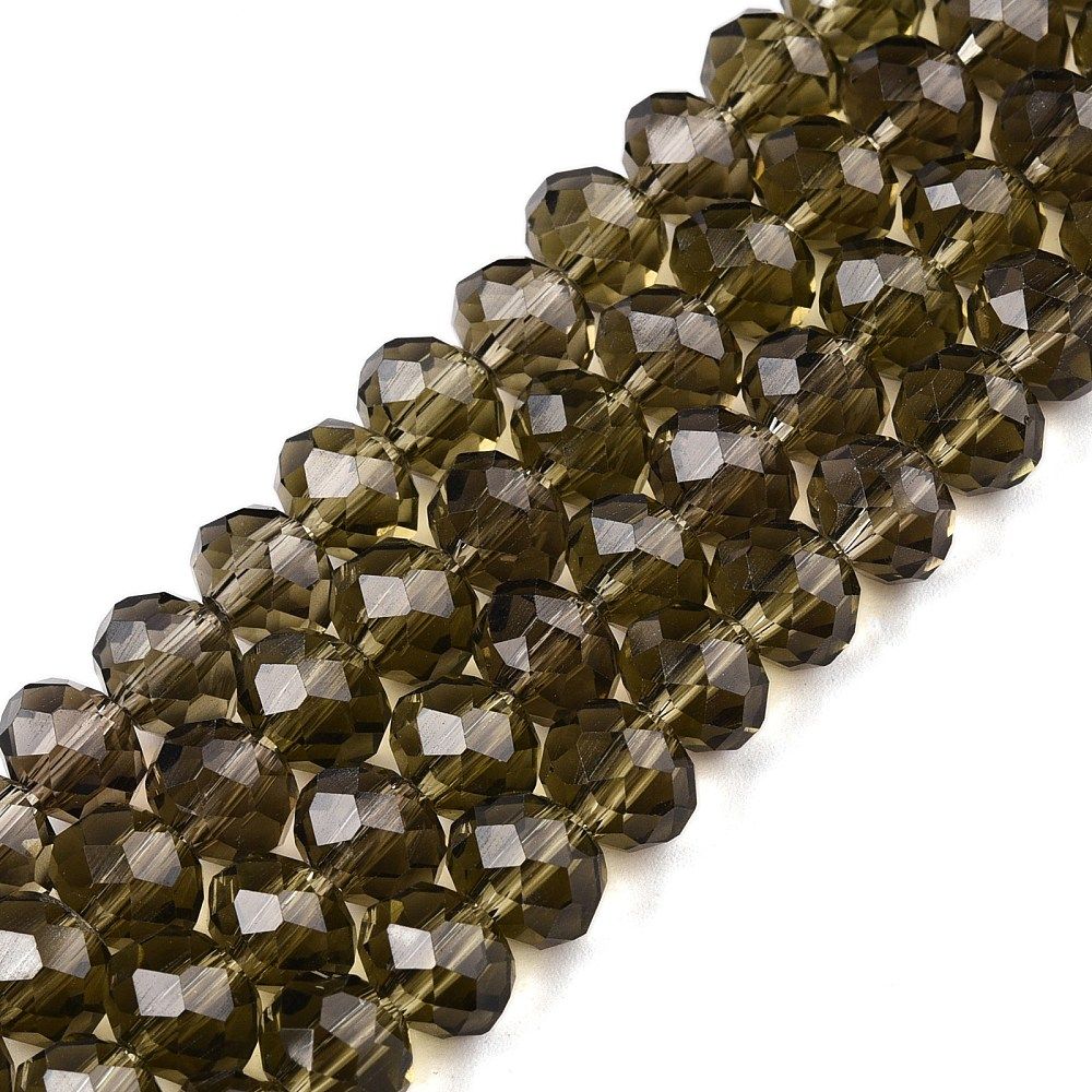 Glass Beads Strands, Faceted, Rondelle, 8x6mm, Hole: 1mm, about 60~62pcs/strand, 39~40cm