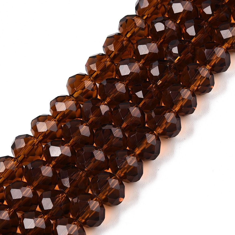 Glass Beads Strands, Faceted, Rondelle, 8x6mm, Hole: 1mm, about 60~62pcs/strand, 39~40cm