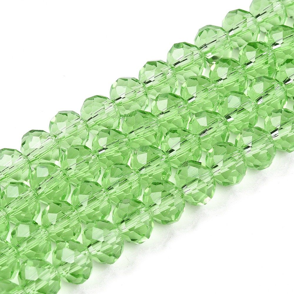 Glass Beads Strands, Faceted, Rondelle, 8x6mm, Hole: 1mm, about 60~62pcs/strand, 39~40cm