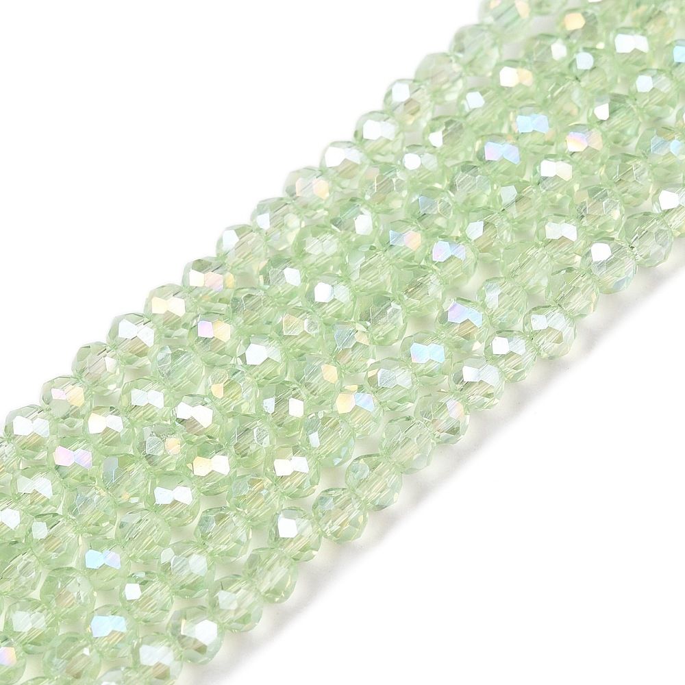 Electroplate Glass Beads Strands, AB Color Plated, Faceted, Rondelle, 2.3~2.7x2mm, Hole: 0.4mm, about 135~140pcs/strand, 26~27cm