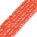 Electroplate Glass Beads Strands, Opaque Solid Color, AB Color Plated, Faceted, Rondelle,  2.3~2.7x2mm, Hole: 0.4mm, about 135~140pcs/strand, 26~27cm