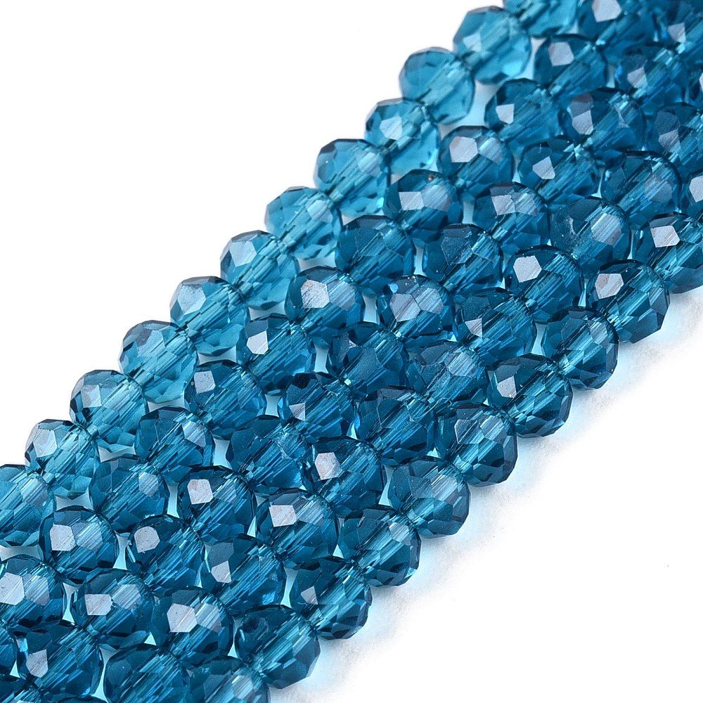 Glass Beads Strands, Faceted, Rondelle, 3.5~3.8x3mm, Hole: 0.4mm, about 105~110pcs/strand, 29~31cm