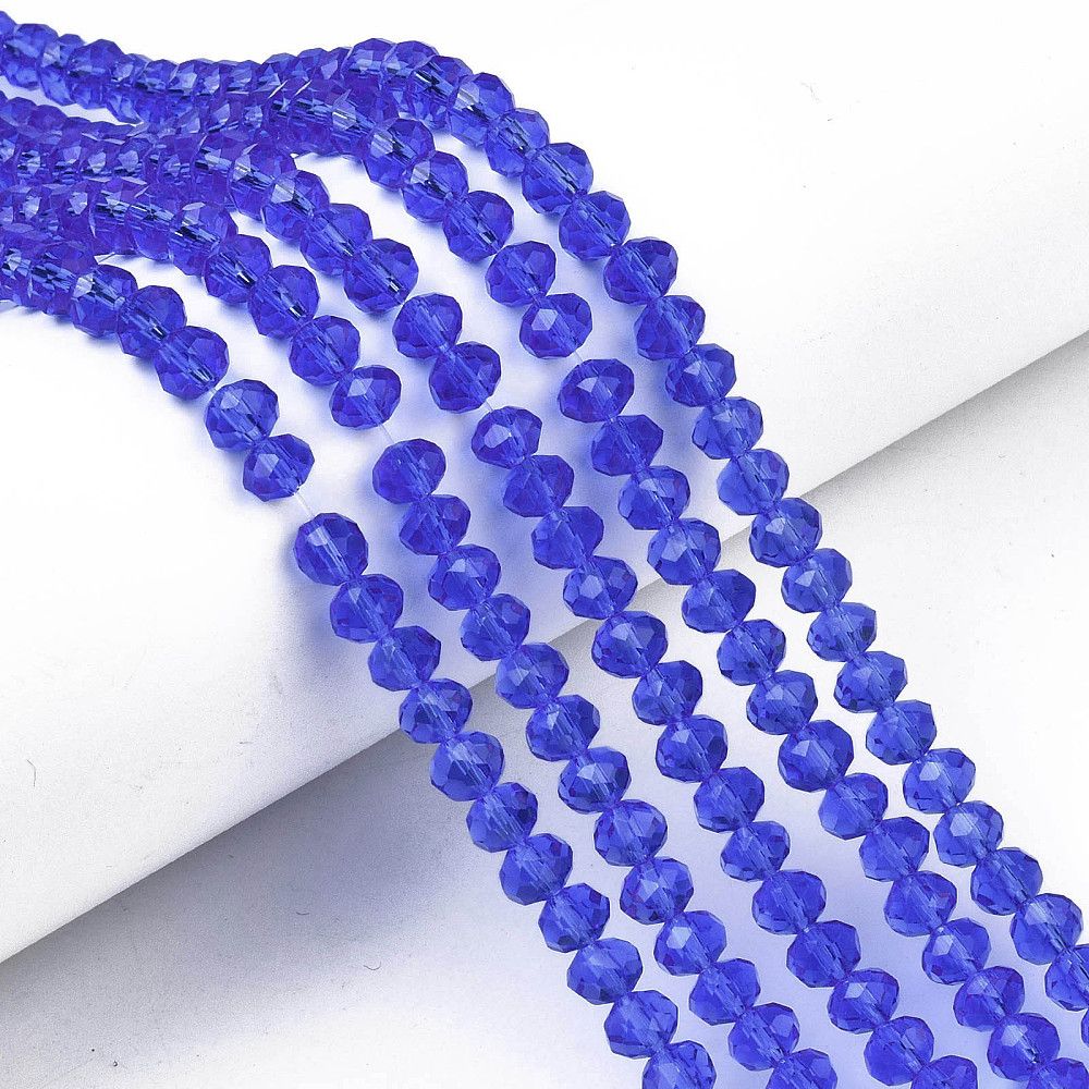 Glass Beads Strands, Faceted, Rondelle, 3.5~3.8x3mm, Hole: 0.4mm, about 105~110pcs/strand, 29~31cm