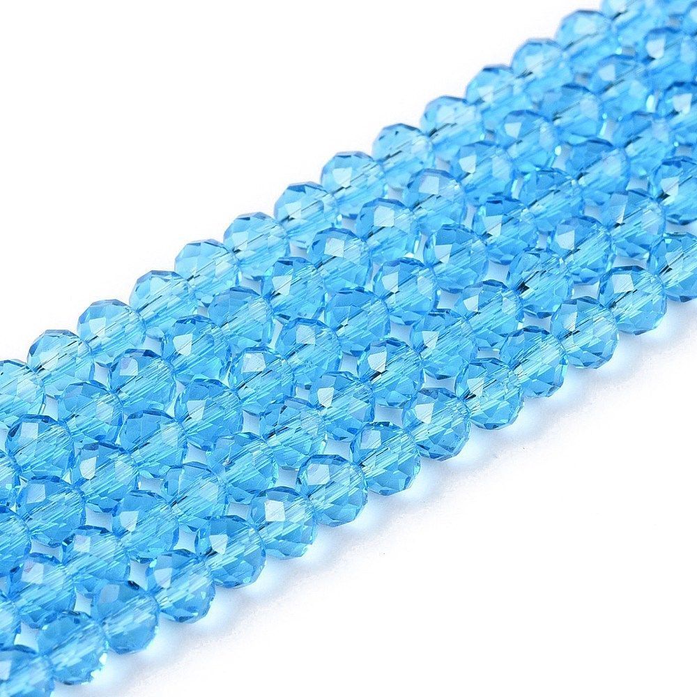 Glass Beads Strands, Faceted, Rondelle, 3.5~3.8x3mm, Hole: 0.4mm, about 105~110pcs/strand, 29~31cm