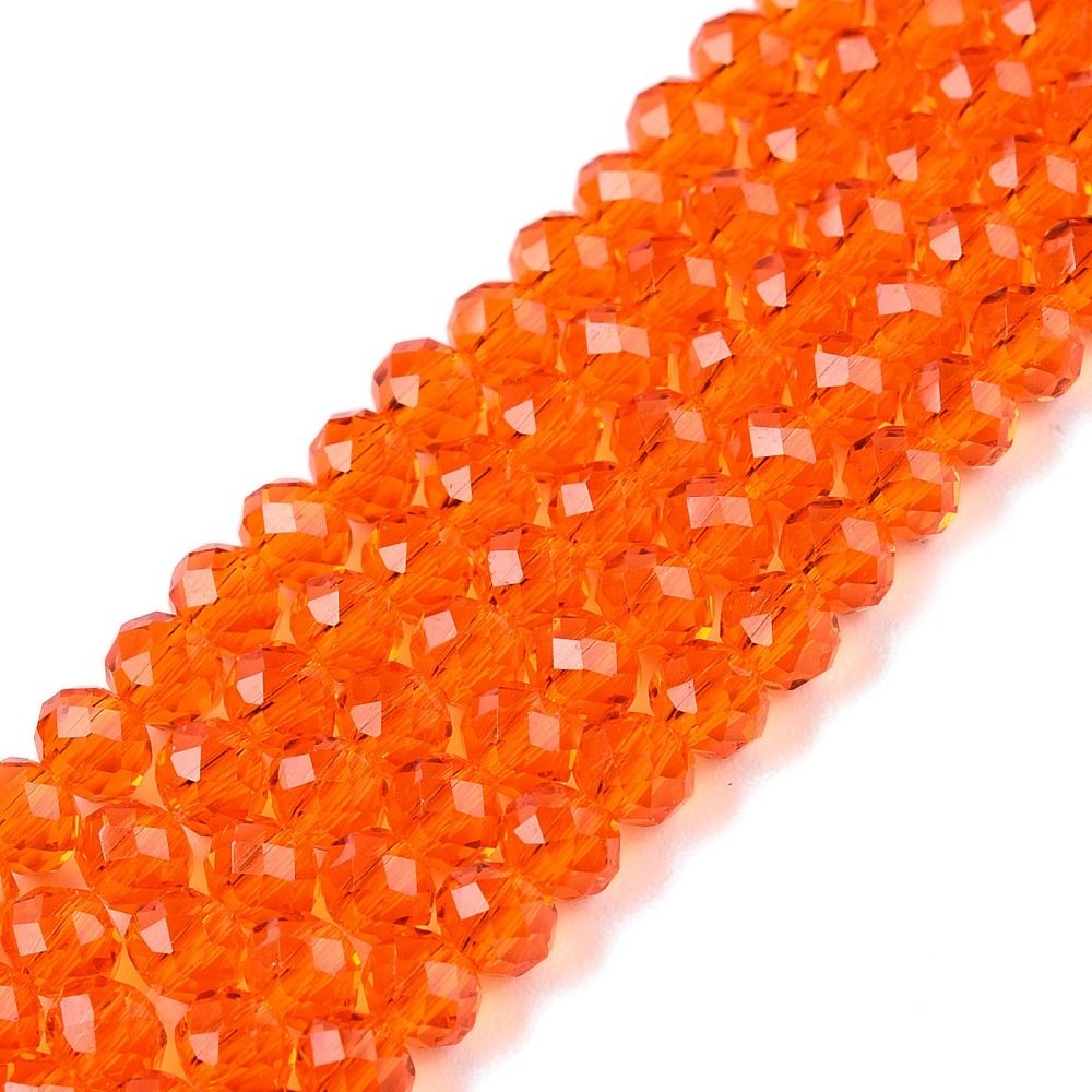 Glass Beads Strands, Faceted, Rondelle, 3.5~3.8x3mm, Hole: 0.4mm, about 105~110pcs/strand, 29~31cm