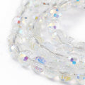 Transparent Electroplate Glass Beads Strands, Faceted(96 Facets), Round, AB Color Plated, 7.5~8x7mm, Hole: 1.2mm, about 68~70pcs/strand, 19.68~20.07 inch(50~51cm)
