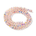Transparent Electroplate Glass Beads Strands, AB Color, Faceted Lantern, 6x4.5mm, Hole: 1.4mm, about 98pcs/strand, 17.72''(45cm)
