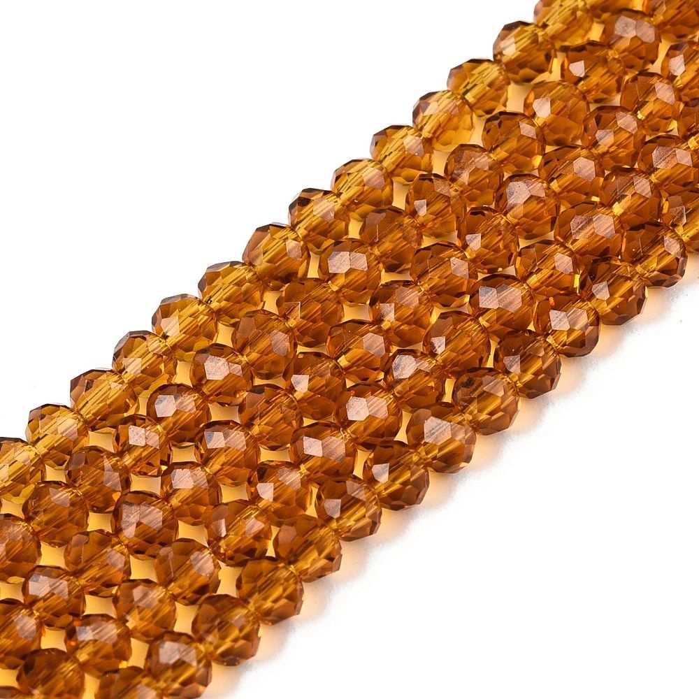 Glass Beads Strands, Faceted, Rondelle, 3.5~3.8x3mm, Hole: 0.4mm, about 105~110pcs/strand, 29~31cm