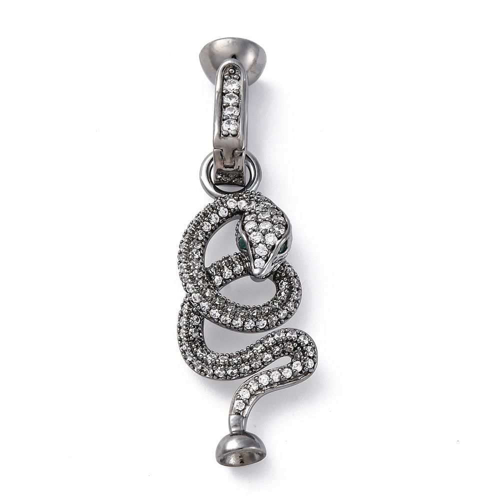 Brass Micro Pave Cubic Zirconia Fold Over Clasp/42mm